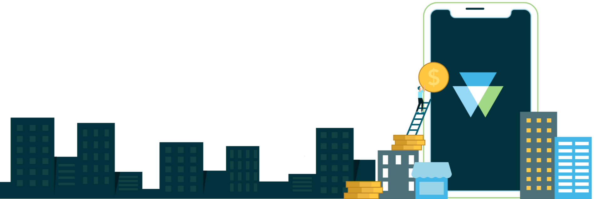 Spave phone and buildings