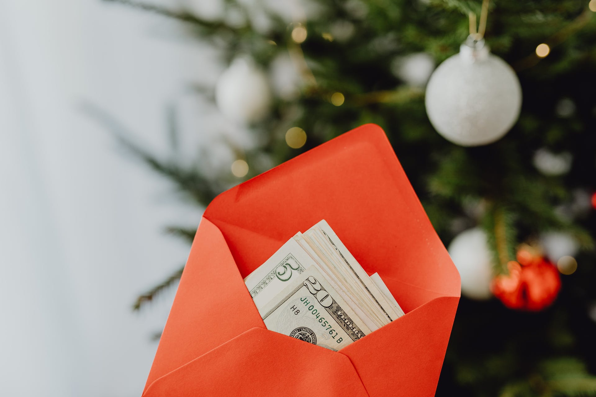 envelope full of Christmas money